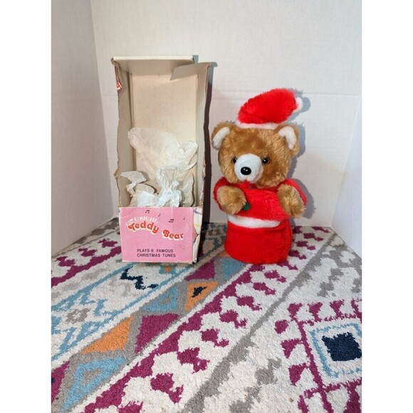 Musical Teddy Bear Santa‎ vintage toy in box - Picture 4 of 6